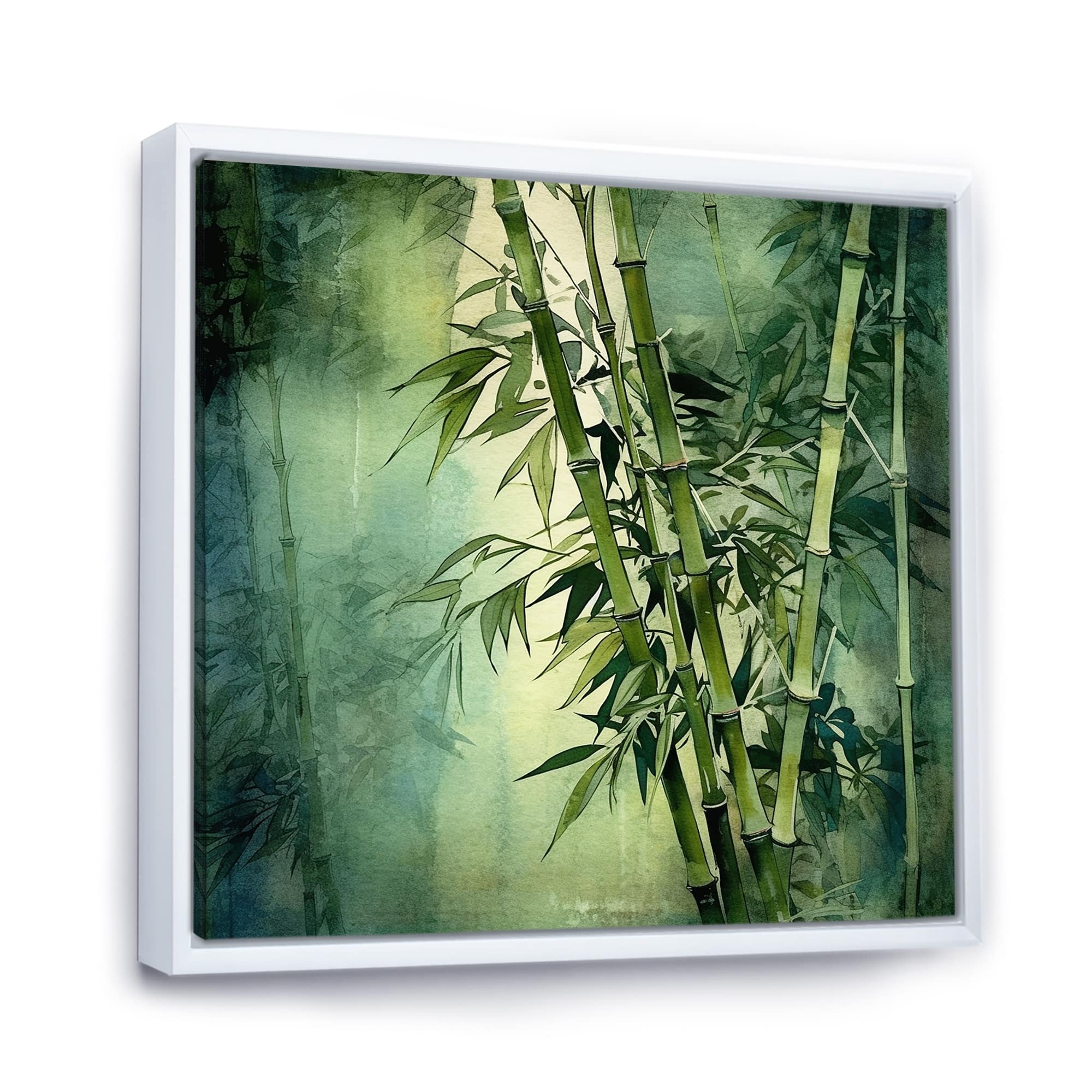 Designart "Bamboo Forest Intesed Field I" Bamboo Framed Wall Decor